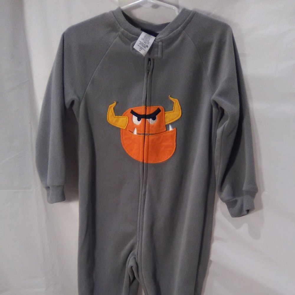 Joe Boxer Toddler One Piece Warm Fleece Footed Pajamas Color Gray Size 2T